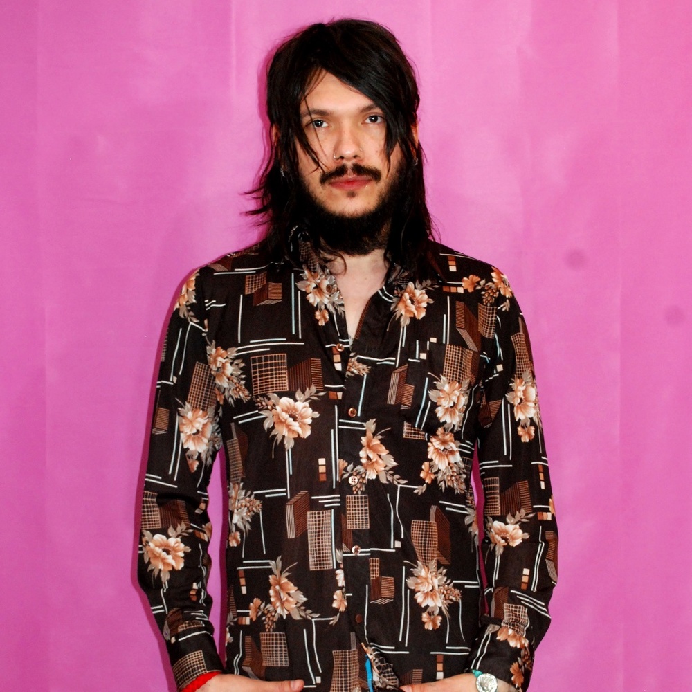 70's Style Floral Print Long Sleeve